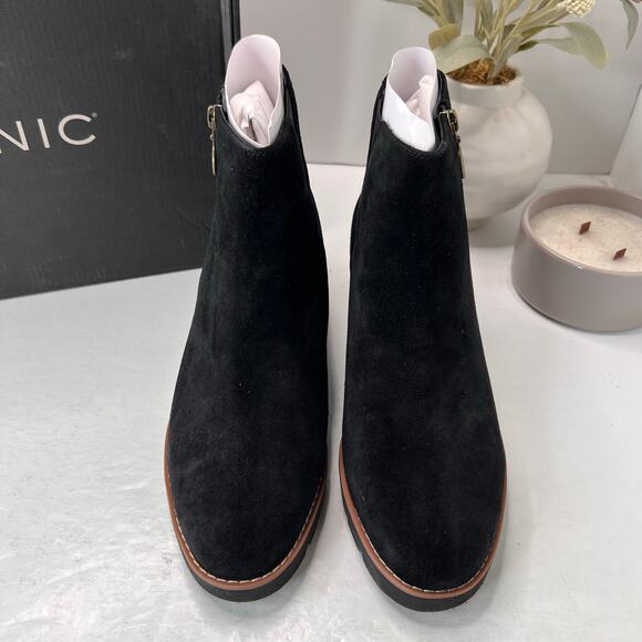 Vionic Hazal Wedge Ankle Boots Zip Up Black Suede Arch Support Women 9.5 NWDFLAW - Picture 7 of 12